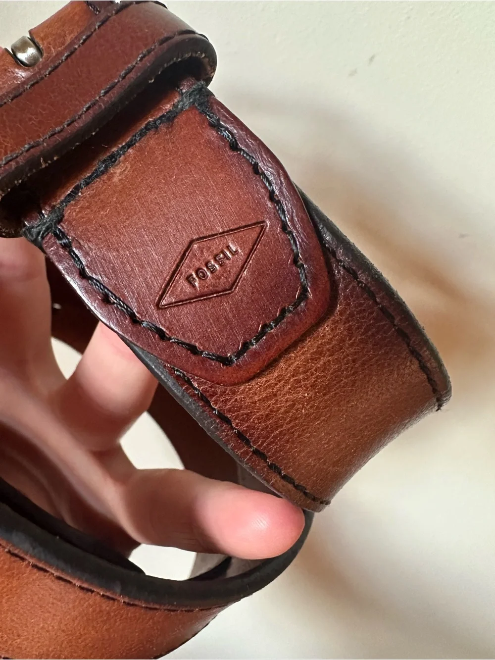 Men’s Fossil Brown Leather Belt Waist 40